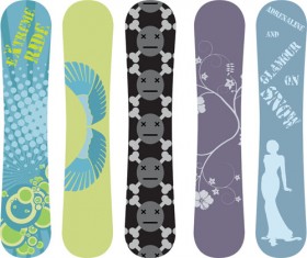 Modern snowboard vector template design 02
