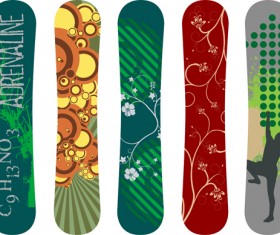 Modern snowboard vector template design 05