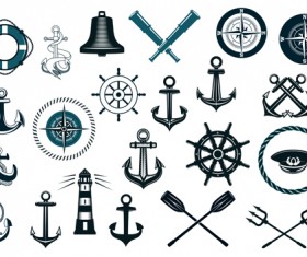Nautical elements vector pack 02