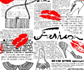 Newspaper style stylish patterns vector 03