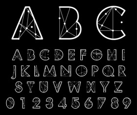 Number and alphabet creative design vectors 02