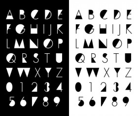 Number and alphabet creative design vectors 04
