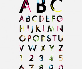 Number and alphabet creative design vectors 05