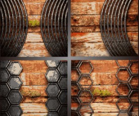 Old metal and wood vector background 01
