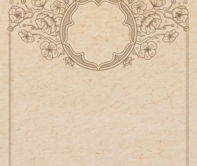 Old paper with floral background vector set 01