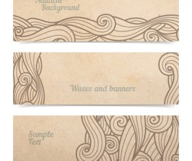 Ornament floral retro banners vectors 02