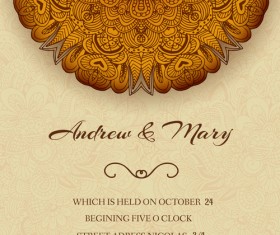 Ornate retro floral cards vector material 02