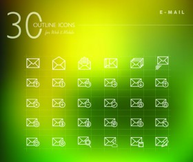 Outline icons email design vector