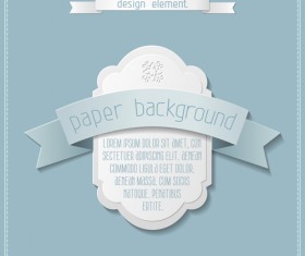 Paper ribbon with labels background vector 01