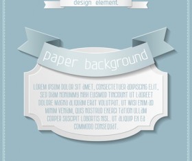 Paper ribbon with labels background vector 02