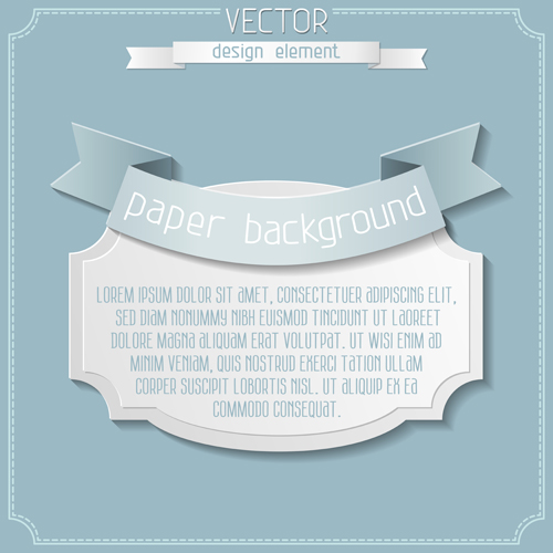 Paper ribbon with labels background vector 02