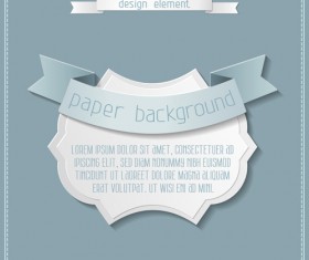 Paper ribbon with labels background vector 03