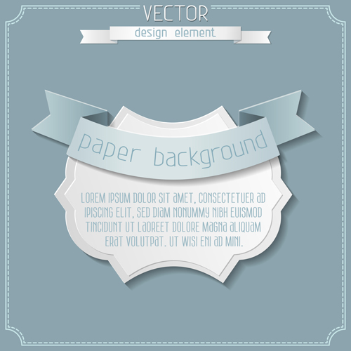 Paper ribbon with labels background vector 03