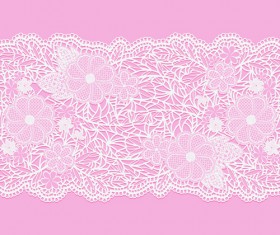 Pink background with white Lace vector material 01