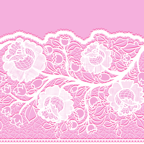 Pink background with white Lace vector material 02 free download