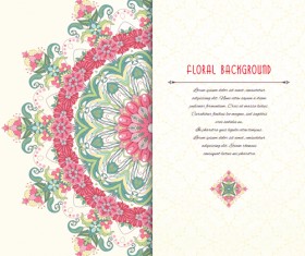 Pink floral with beautiful background vector 03