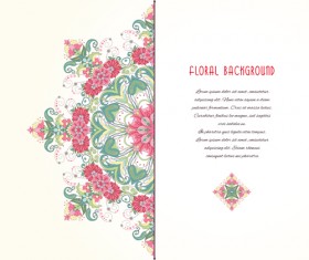 Pink floral with beautiful background vector 05