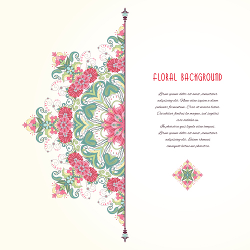 Pink floral with beautiful background vector 05