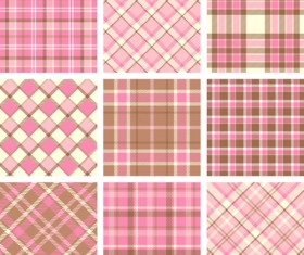 Plaid fabric patterns seamless vector 03