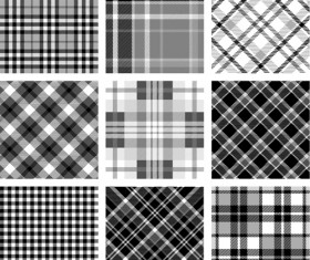 Plaid fabric patterns seamless vector 05