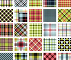 Plaid fabric patterns seamless vector 06