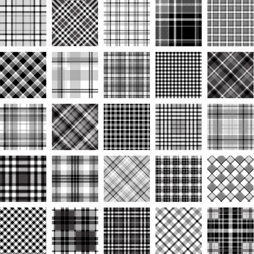 Plaid fabric patterns seamless vector 07