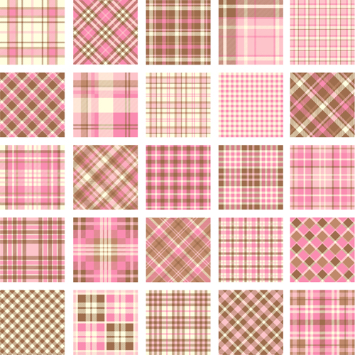 Plaid fabric patterns seamless vector 10