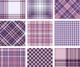 Plaid fabric patterns seamless vector 11