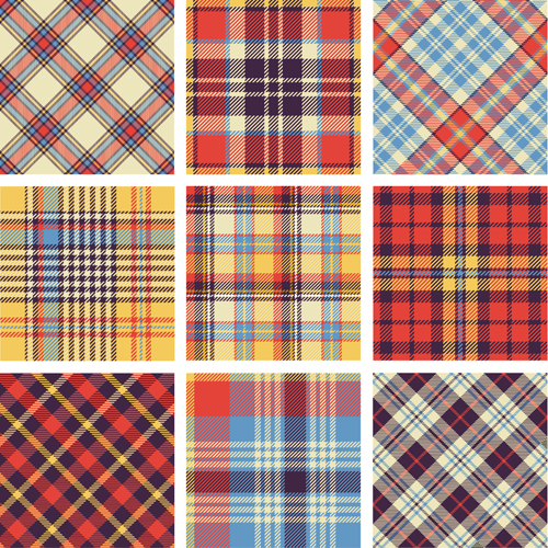 Plaid fabric patterns seamless vector 13 - Vector Pattern free download