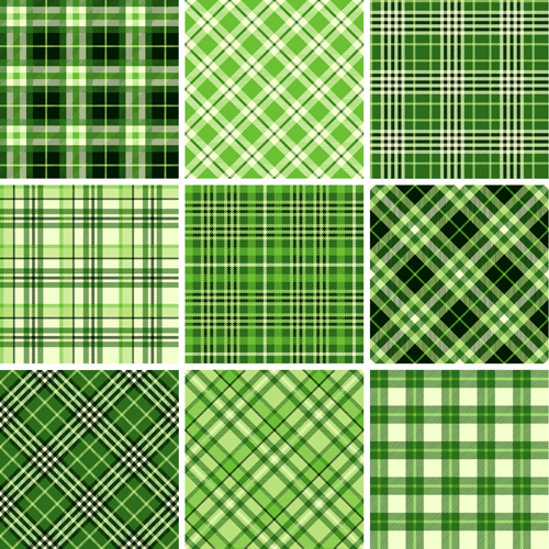 Plaid fabric patterns seamless vector 16