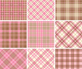 Plaid fabric patterns seamless vector 17