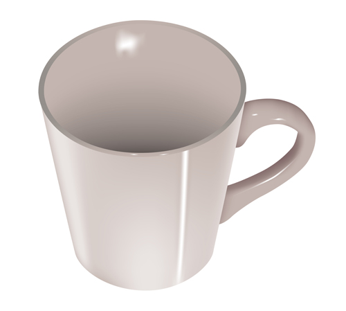 Porcelain cup vector material