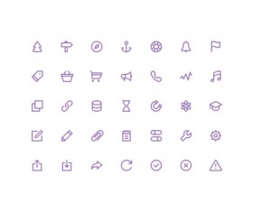 Purple UI outline icons