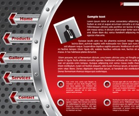 Red metallic style web vector template