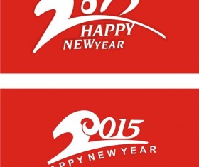 Red style 2015 new year backgrounds art design