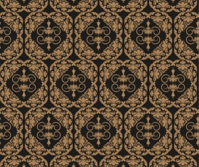 Retro floral with crown vector seamless pattern 19