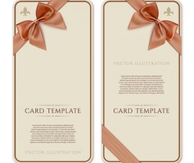 Romantic ribbon bow cards vecto illustration 02
