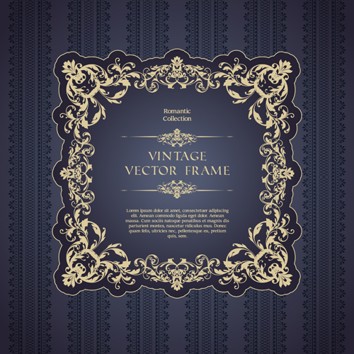 Romantic vintage frame vector material 02
