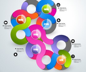 Round colored infographics and diagram vector template 01