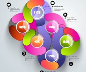 Round colored infographics and diagram vector template 03