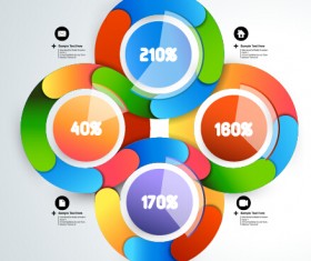 Round colored infographics and diagram vector template 05