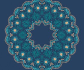 Round lace ornaments background art vector 01