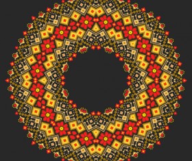 Round lace ornaments background art vector 02