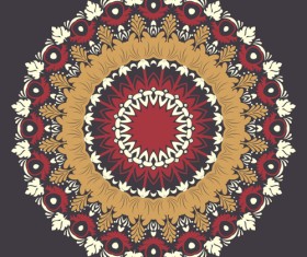 Round lace ornaments background art vector 03