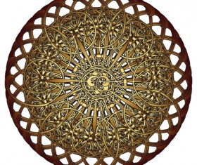 Round lace ornaments background art vector 06