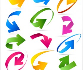Set of colored arrows vector material 01