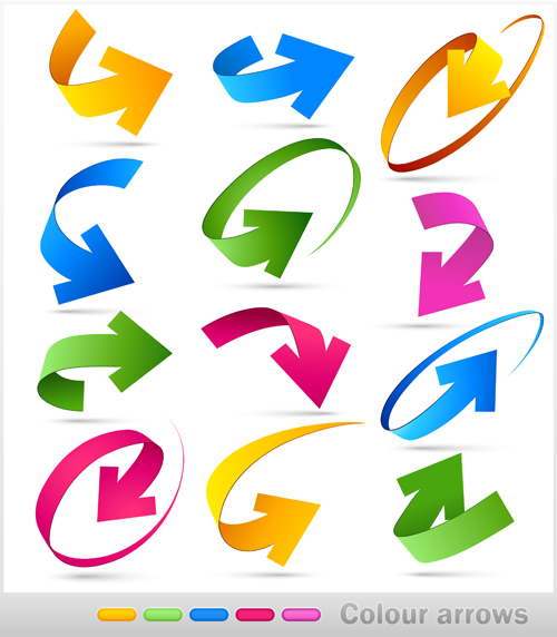 Set of colored arrows vector material 01