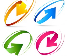 Set of colored arrows vector material 02