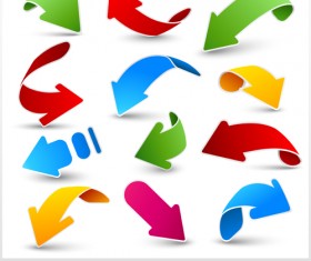 Set of colored arrows vector material 03