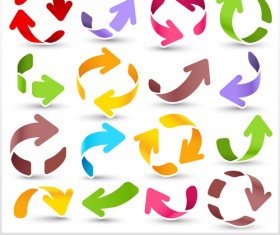 Set of colored arrows vector material 04